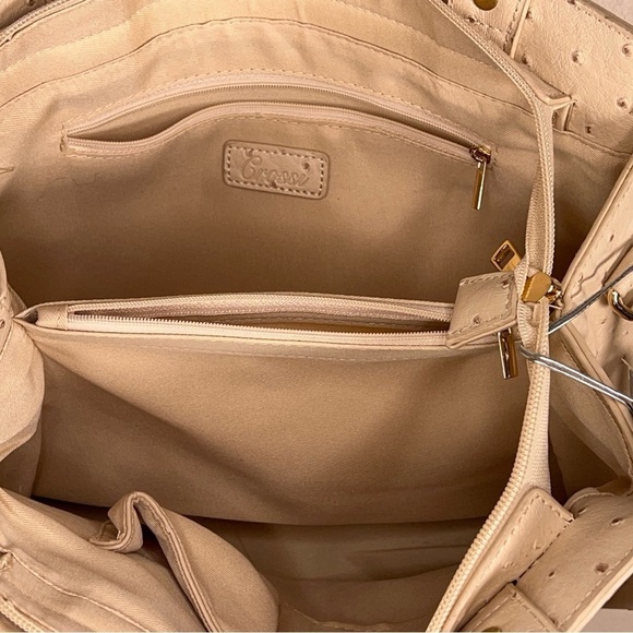 NWT GROSSI PASTEL PINK IVORY BOW PURSE NEW CONVERTIBLE HANDLE - Picture 7 of 10